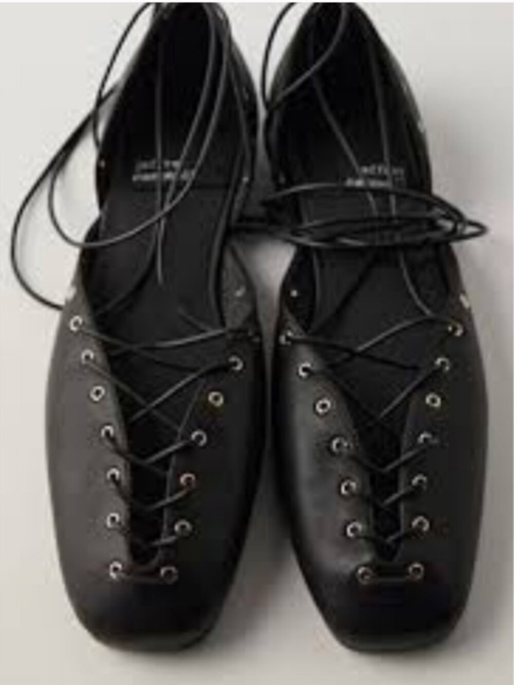 Free People Jeffrey Campbell ballet flat corset lace-up black shoes size 8 - Picture 2 of 11